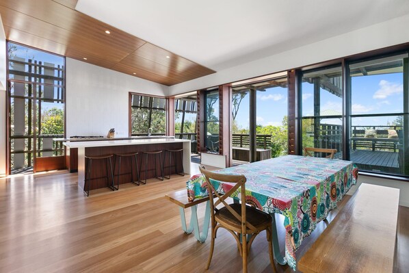 Dining - Architect designed luxury with views and walking distance to beach. (Point Lookout)