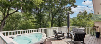 Red Barn Escape: Hot Tub, Fire Pit, Grill - Mountain Views Near Asheville!