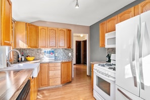 Microwave, oven, stovetop, dishwasher