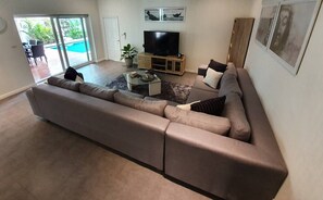 TV, DVD player, books