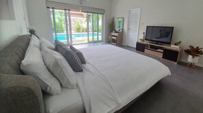 2 bedrooms, in-room safe, iron/ironing board, WiFi