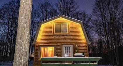 Hoguera Holler Cabin en el bosque