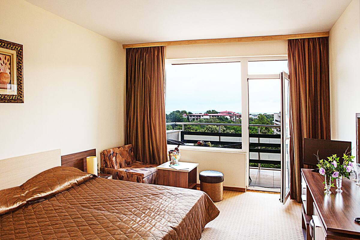 Quarto casal, vista para o mar | Sacada