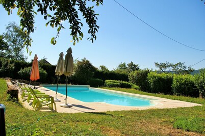 Authentic farmhouse with private heated pool and panoramic views