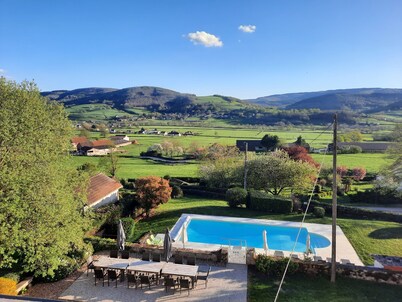 Authentic farmhouse with private heated pool and panoramic views