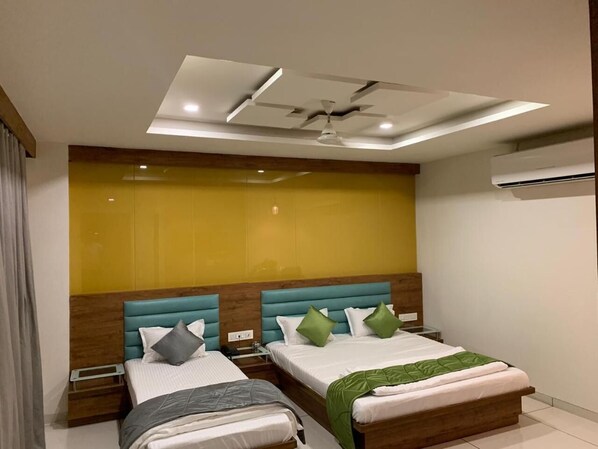 Individually decorated, individually furnished, desk, laptop workspace