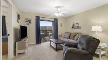 Smart-TV, DVD-spiller, bøker og filmbibliotek