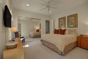 3 bedrooms, desk, iron/ironing board, travel cot