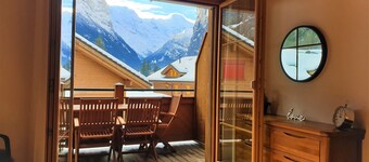 Beautiful penthouse apartment with stunning views of Lauterbrunnnen valley.