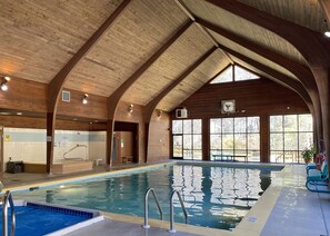 Indoor pool, outdoor pool - Luxury Creekside Cottage, Hot Tub, Fire Pit, 4 Porches, Near Cashiers & Sapphire (Sapphire)
