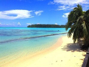 Private beach, white sand, kayaking