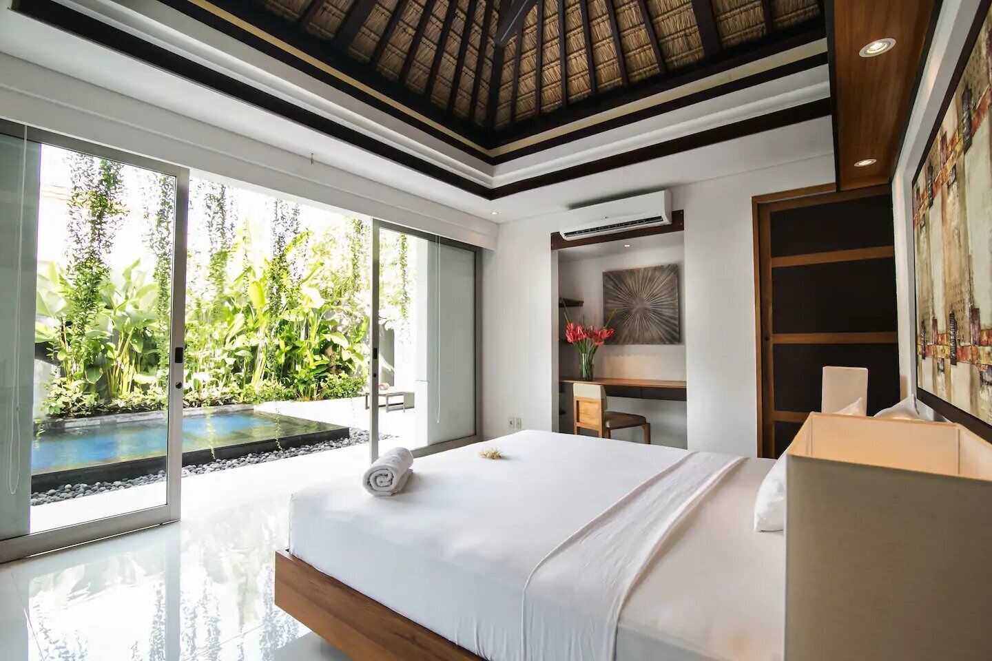 Vila superluxo, 2 quartos, piscina particular | Roupas de cama de algodão egípcio, roupas de cama premium