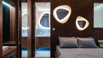 1 quarto, roupas de cama premium, camas Select Comfort, frigobar