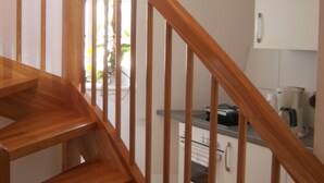 Duplex Apartment with Bath + Terrace 4 | Living area | Flat-screen TV - Historisches Bürgerhaus Dresden (Dresden)
