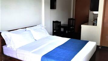 Premium bedding, desk, free WiFi, bed sheets
