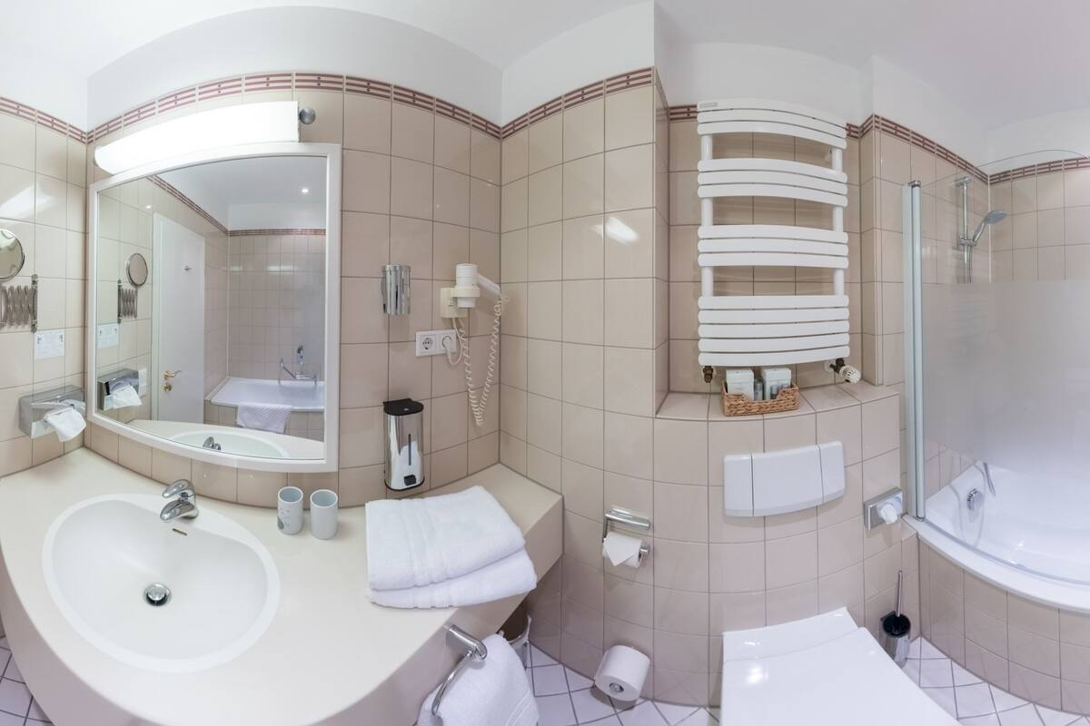 standard double room, private bathroom | bathroom