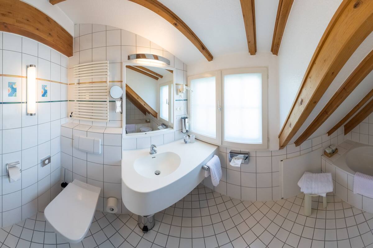 standard double room, private bathroom | bathroom