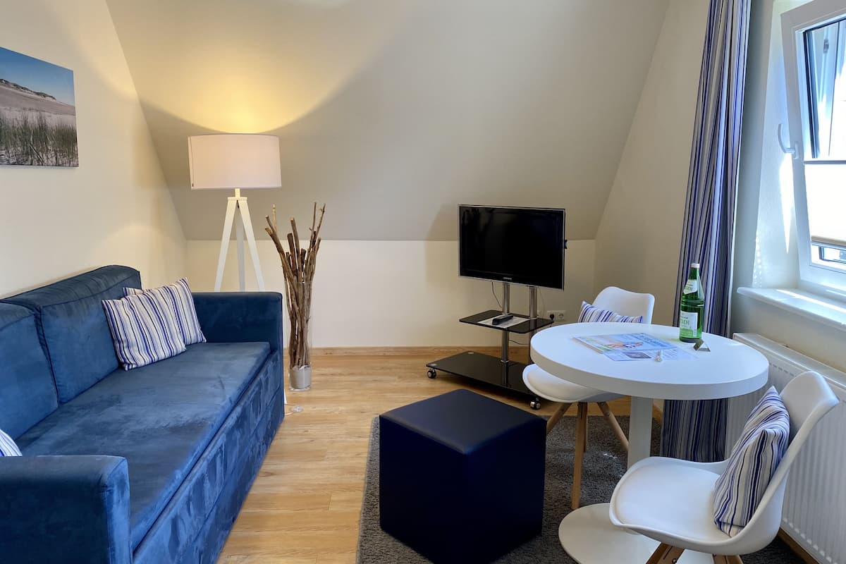 Suite Basic | Area soggiorno | TV a schermo piatto 43 pollici con canali satellitari, TV