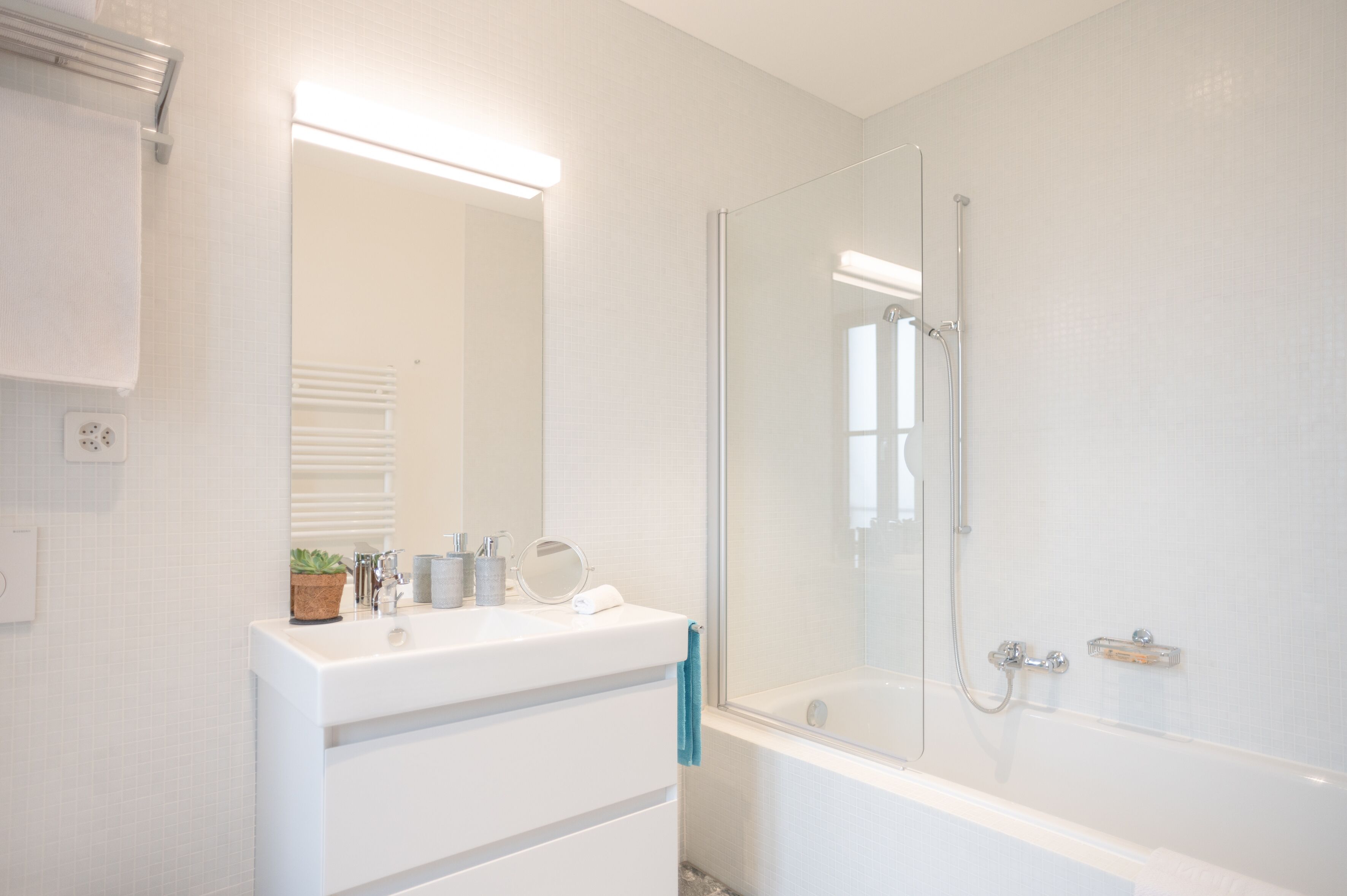 free toiletries, hair dryer, towels