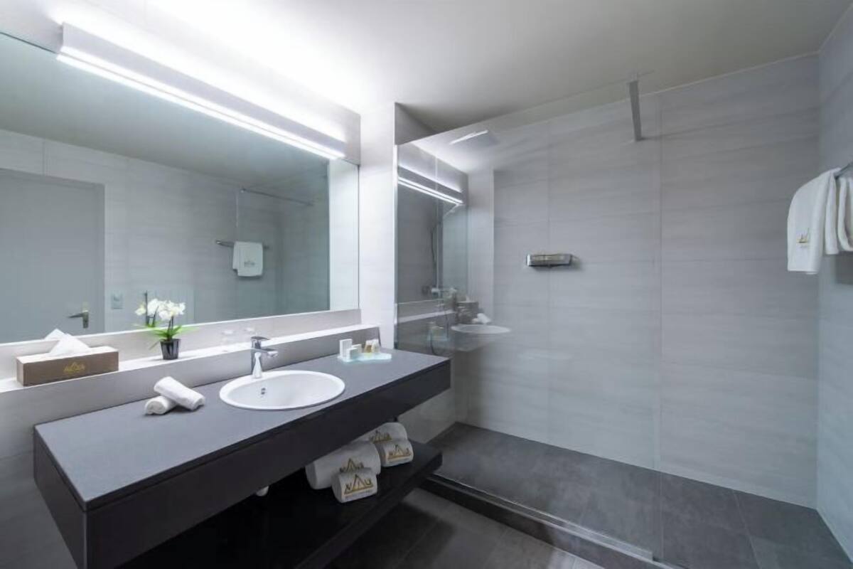 Amenidades de baño gratuitas, secadora de cabello, batas, pantuflas 