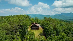 Exterior - Leatherwood Lodge- Breathtaking Views | Hot Tub | Outdoor Fireplace (Cherry Log)
