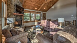 TV, fireplace, DVD player