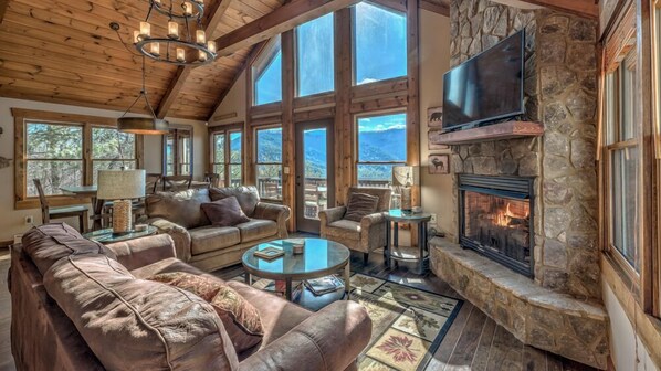 TV, fireplace, DVD player