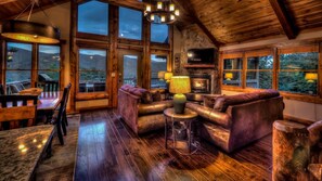 TV, fireplace, DVD player