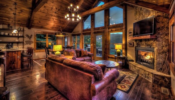 TV, fireplace, DVD player