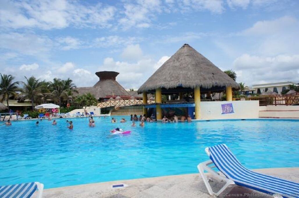 Outdoor pool, a lap pool, pool loungers