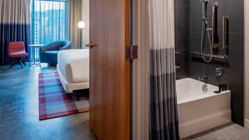 Free toiletries, hair dryer, bathrobes, towels