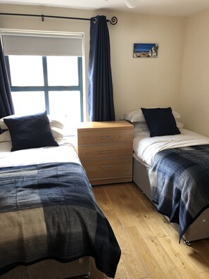 2 bedrooms, in-room safe, soundproofing, iron/ironing board