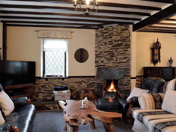 Fireplace - 4 bedroom accommodation in Morfa Bychan, near Porthmadog (Morfa Bychan, near Porthmadog)