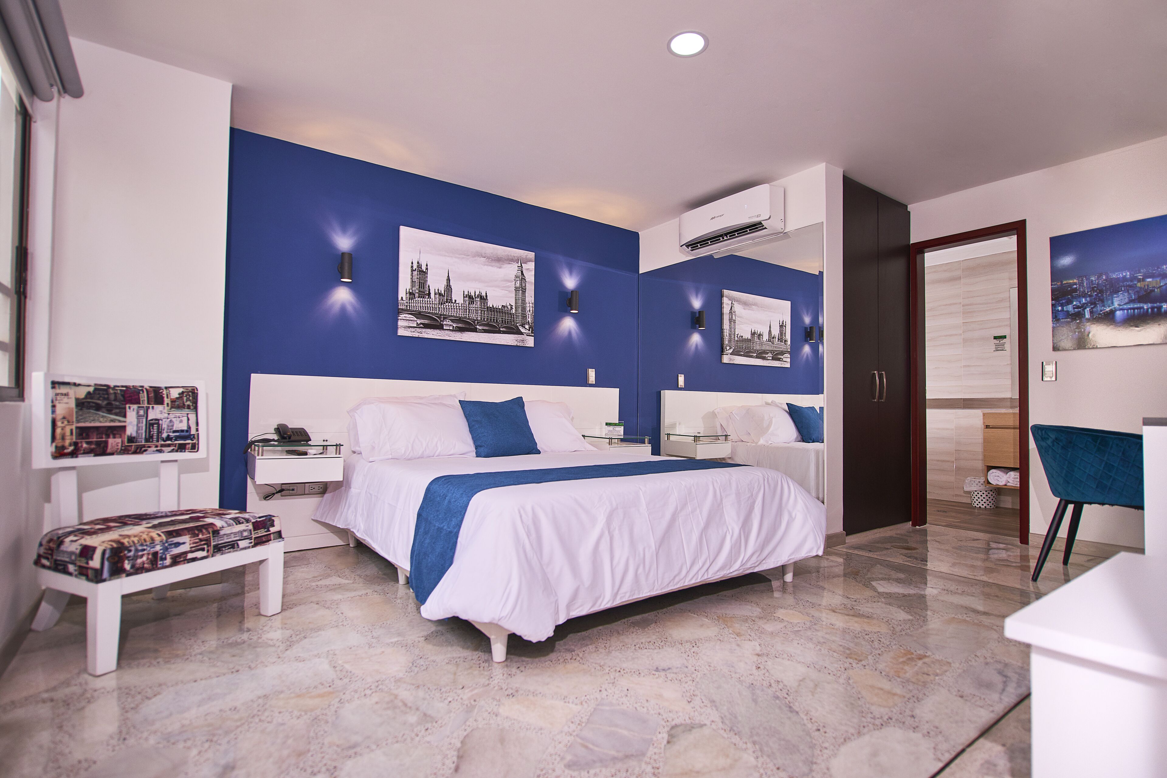 deluxe double room | premium bedding, down duvets, select comfort beds, desk