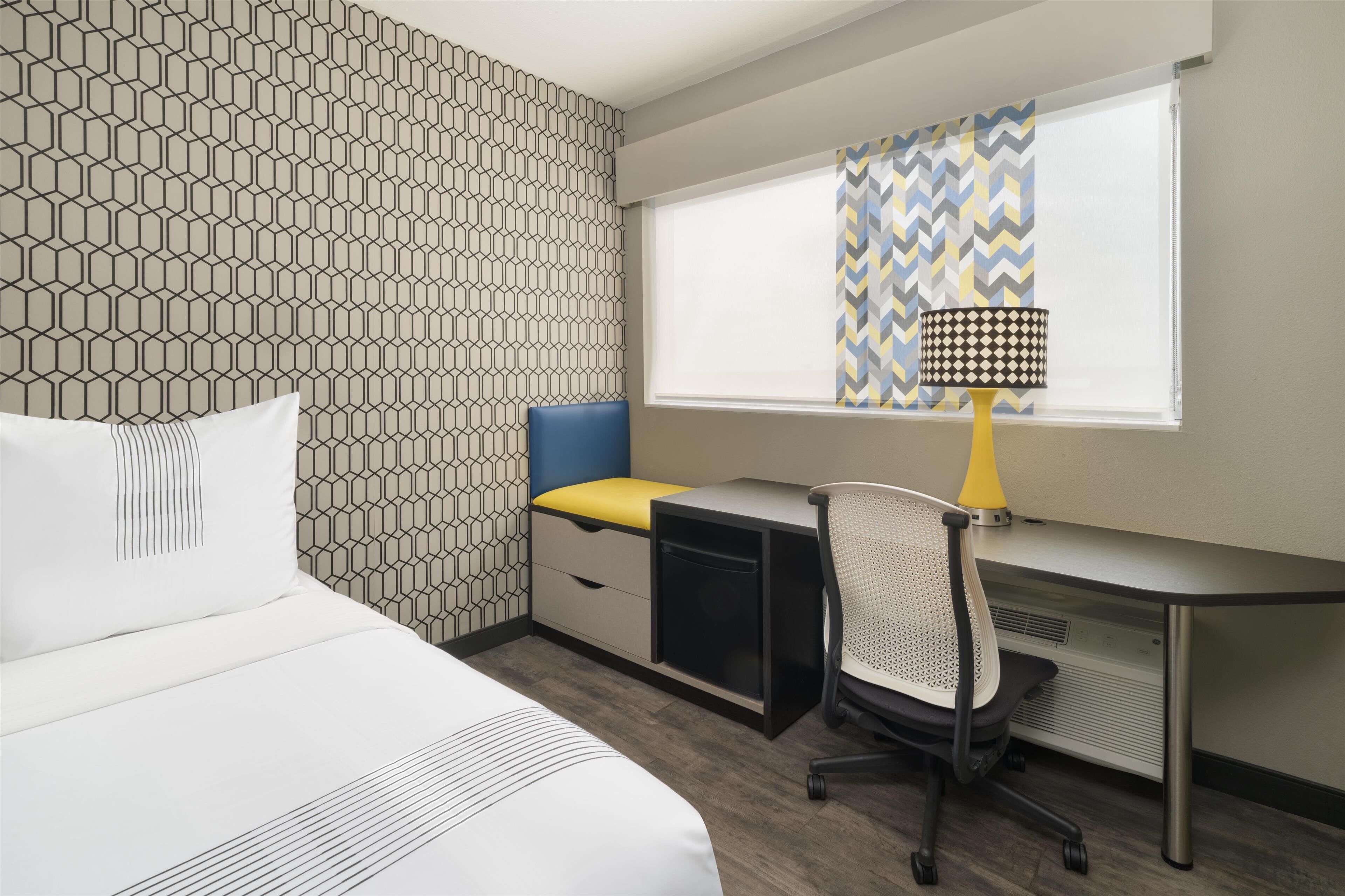 1 bedroom, premium bedding, memory-foam beds, laptop workspace