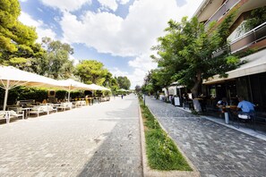 Front of property - evening/night - Serene Acropolis View Roofdeck (Athens)