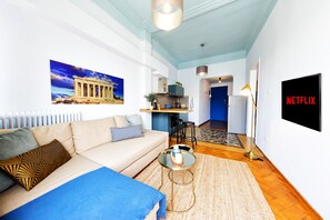 Apartment, 2 Bedrooms | Living area | Flat-screen TV, Netflix, streaming services - Yourhome under Acropolis Roofdeck w.view (Athens)