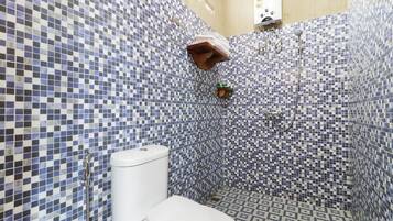 Deluxe Room | Bathroom | Shower, rainfall showerhead, free toiletries, towels