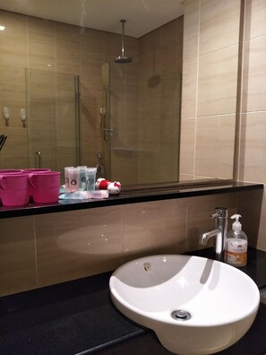Apartment, 2 Bedrooms | Bathroom | Combined shower/tub, hair dryer, slippers, towels - Marc Service Residence by LCH (Kuala Lumpur)