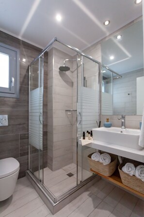 Ducha, artículos de tocador gratuitos, secador de pelo, toallas