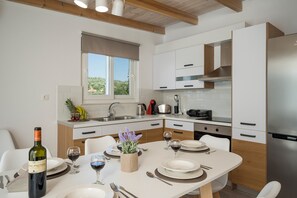 Villa, Private Pool | Private kitchen | Full-size fridge, oven, stovetop, coffee/tea maker