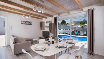 Villa, Private Pool | Living room | Flat-screen TV