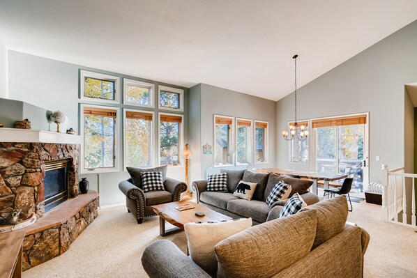 TV, fireplace, offices