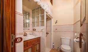 Dusche, Haartrockner, Handtücher