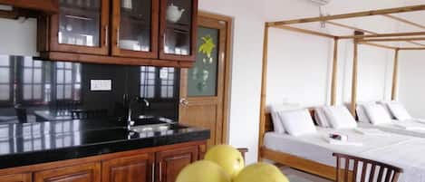 Familie-studiosuite | Individuelt dekorert, individuelt innredet og wi-fi (inkludert)