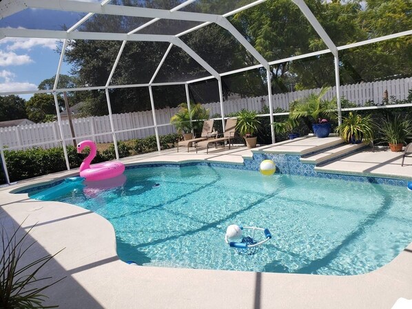 Outdoor pool, a heated pool