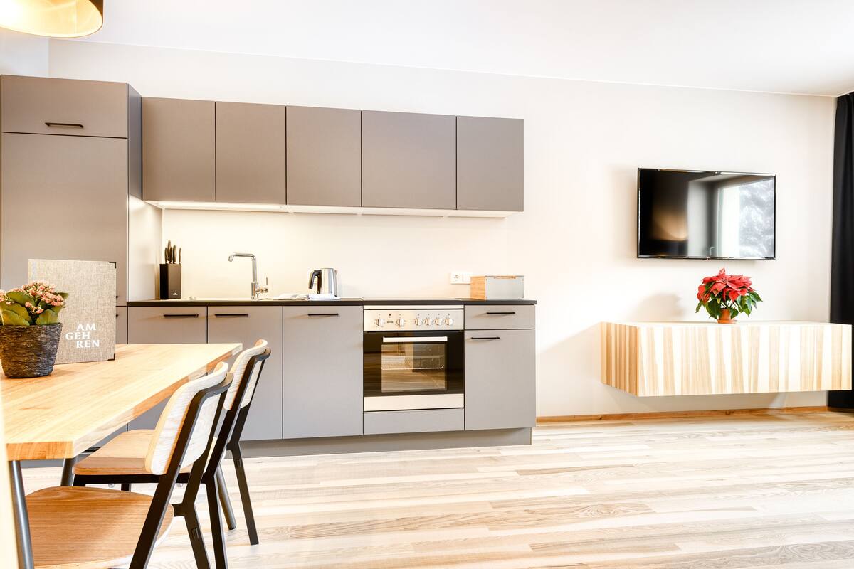 Apartment (Typ3) | Private kitchen | Coffee/tea maker, full-size fridge, oven, stovetop