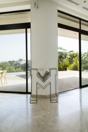 Royal Villa, 3 Bedrooms, Sea View | Living area | 42-inch Smart TV with satellite channels, TV, DVD player