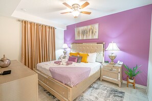 2 bedrooms, desk, iron/ironing board, travel cot