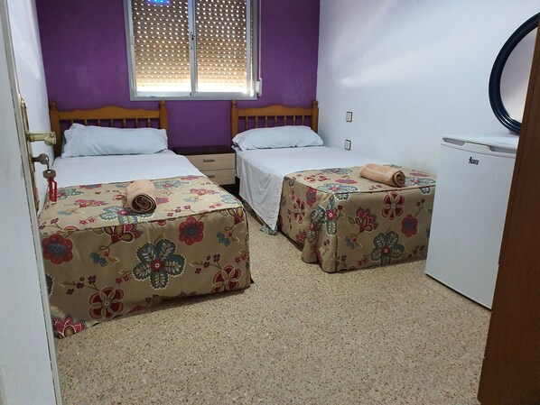 Blackout curtains, WiFi, bed sheets